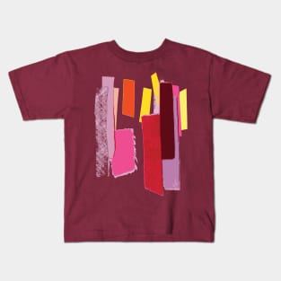 Geometric Color Swatches Illustration - Fuchsia Kids T-Shirt